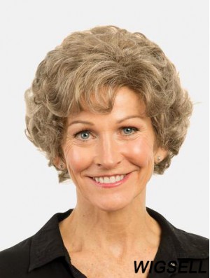 Curly Brown Monofilament Synthetic Bobs 8 inch Ladies Fashion Short Wigs