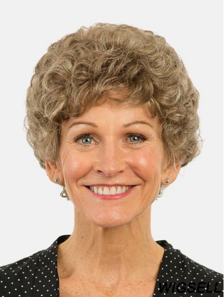 Curly Brown Monofilament Synthetic Bobs 8 inch Top Quality Ladies Short Wigs