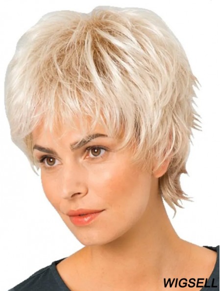 Monofilament Boycuts Blonde High Quality Synthetic Wigs