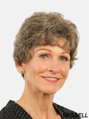 Short Monofilament Layered Brown 8 inch Curly Synthetic Wigs