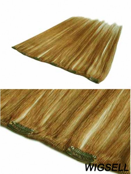 Discount Blonde Straight Remy Human Hair Clip In Hair Extensions