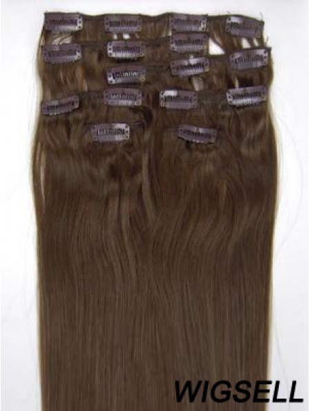 Perfect Brown Straight Remy Human Hair Clip In Hair Extensions