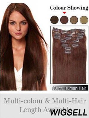 Hairstyles Auburn Straight Remy Human Hair Clip In Hair Extensions