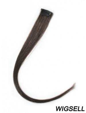 Modern Brown Straight Remy Human Hair Clip In Hair Extensions