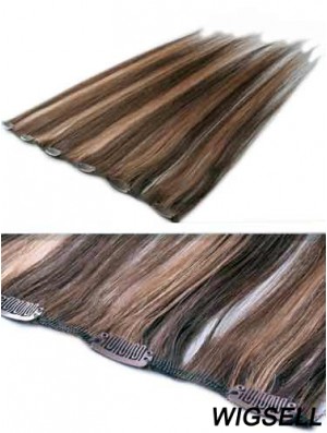 High Quality Brown Straight Remy Human Hair Clip In Hair Extensions