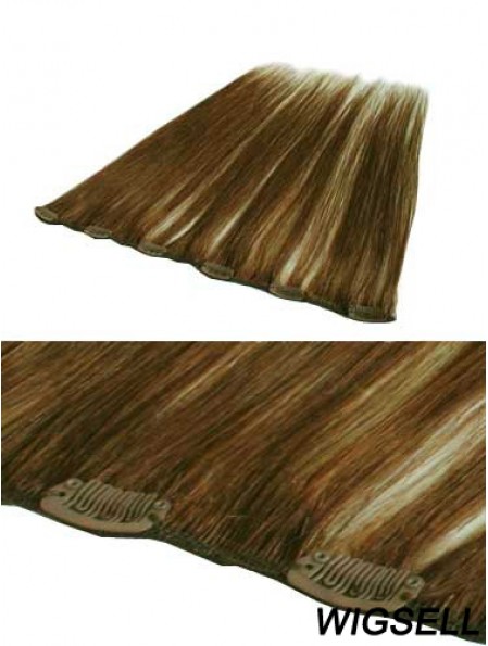 Beautiful Brown Straight Remy Human Hair Clip In Hair Extensions