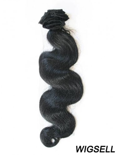 Black Wavy Style Remy Human Hair Tape In Hair Extensions