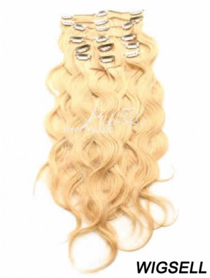 Ideal Blonde Curly Remy Human Hair Clip In Hair Extensions