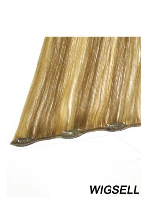 No-Fuss Blonde Straight Remy Human Hair Clip In Hair Extensions