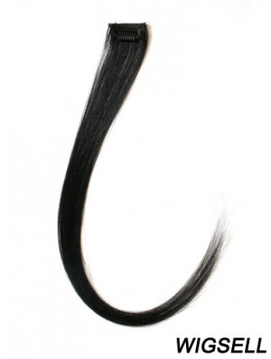 Exquisite Black Straight Remy Human Hair Clip In Hair Extensions