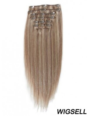 Great Blonde Straight Remy Human Hair Clip In Hair Extensions