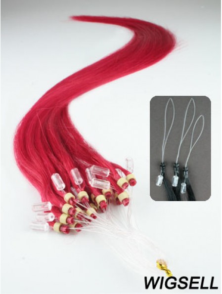 Fashion Red Straight Micro Loop Ring Hair Extensions