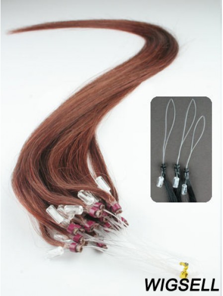 Incredible Auburn Straight Micro Loop Ring Hair Extensions