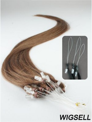 Style Brown Straight Micro Loop Ring Hair Extensions