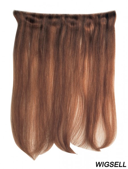 Straight Remy Human Hair Auburn Comfortable Weft Extensions