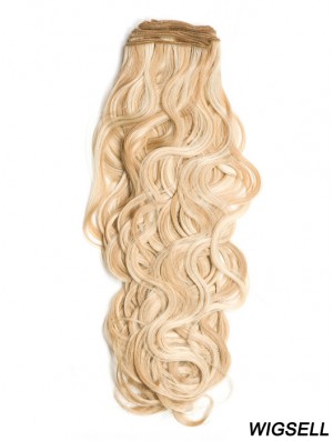 Curly Remy Human Hair Blonde Stylish Weft Extensions