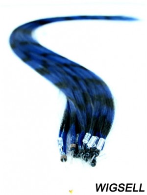 Durable Black Straight Micro Loop Ring Hair Extensions