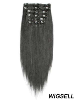 Incredible Black Straight Remy Human Hair Clip In Hair Extensions