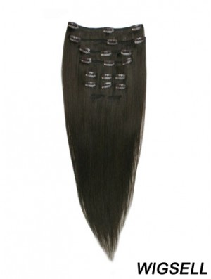 Good Black Straight Remy Human Hair Clip In Hair Extensions