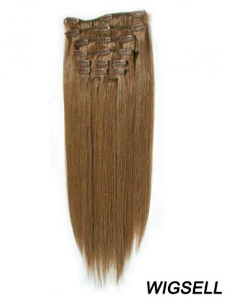 Fashionable Blonde Straight Remy Human Hair Clip In Hair Extensions