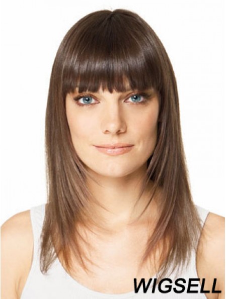 Clip In Hairpieces For Short Hair Brown Color Straight Style