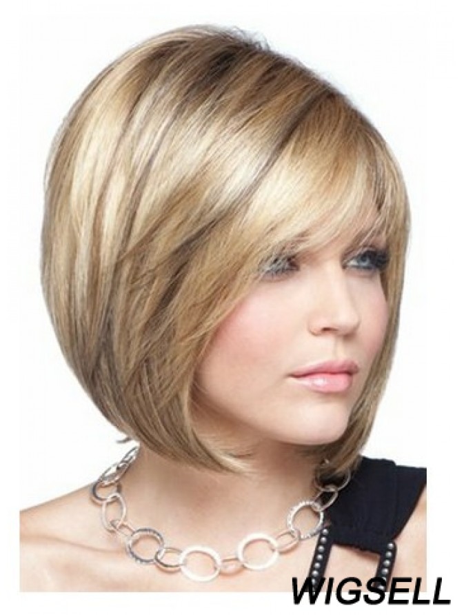 Chin Length Bobs Wig | Monofilament Blonde Wig UK | Human Hair Straight ...