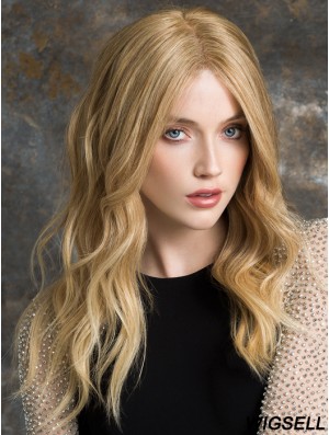 100% Hand Tied Wig Long Blonde Human Hair Wig UK