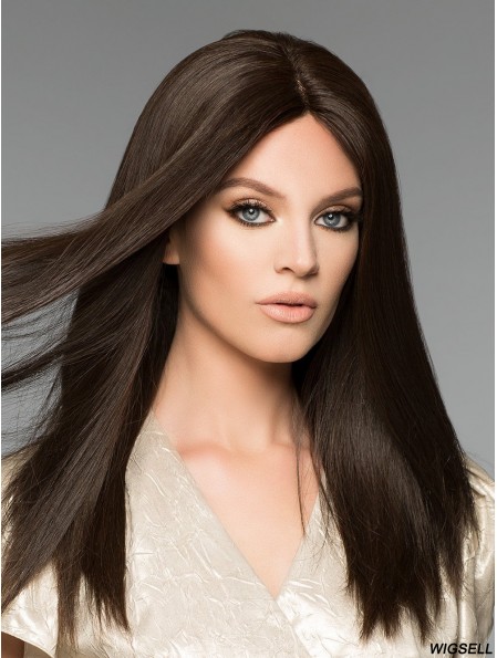 16 inch Long Monofilament Black Remy Hair Wigs