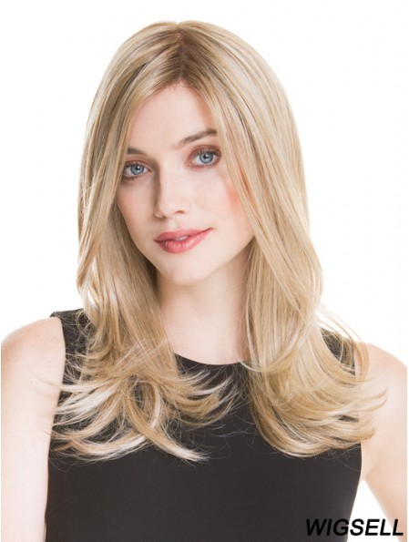 Monofilament Long Blonde Wig UK 100% Hand Tied Straight Style