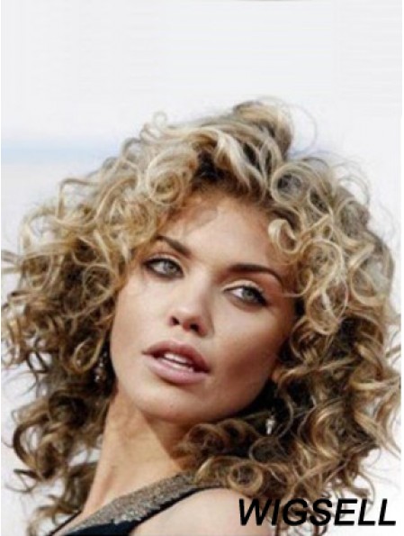 Curly Wig Human Hair Shoulder Length Wig With Lace Front