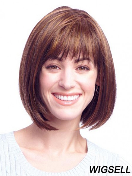 Human Hair Bob Wigs With Monofilament Bobs Cut Chin Length