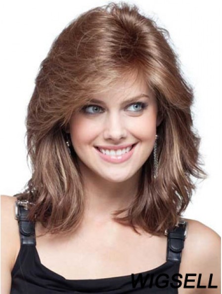 Best Human Hair Wig Layered Shoulder Length Wig UK With Lace Front