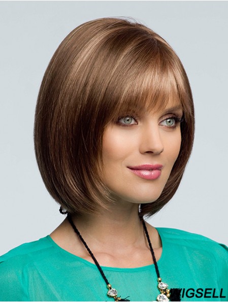 Bob Wig Remy Human Hair Wig With Bangs Lace Front Wig For Ladies