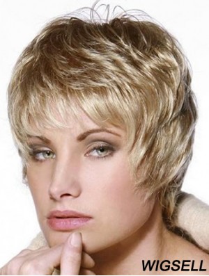Short Wig 100% Hand Tied Straight Style Cropped Length Layered Cut
