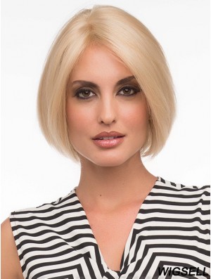 Bob Fashion Wigs With Remy Human Lace Front Chin Length
