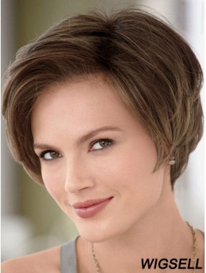 Lace Front wigs UK Short Brown Hair Wigs Without Bangs