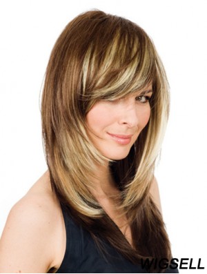 16 inch Blonde Long Layered Wavy Comfortable Lace Wigs