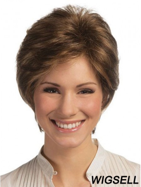 Lace Front Monofilament Human Hair Wigs Short Length Straight Style Boycuts