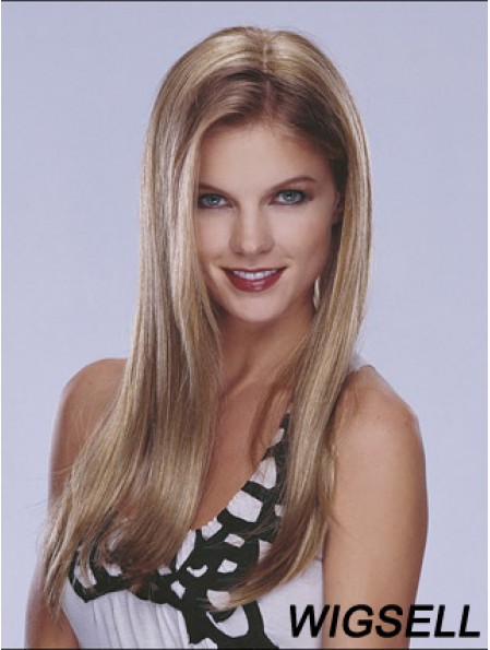 Half Blonde Wig Lace Front Long Length Straight Style