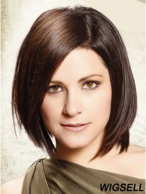 Lace Front Chin Length Straight Brown Soft Bob Wigs