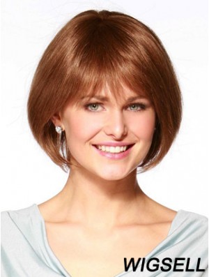 Real Hair Bob Wig Remy Human Bobs Cuts Straight Style Chin Length