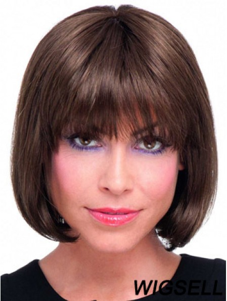 Remy Human Bobs Chin Length Straight Lace Front Real Hair Bob Wigs