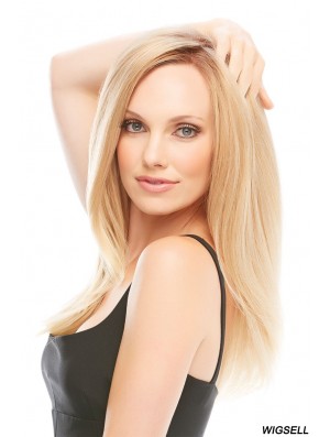 Layered Great Straight Blonde Long Human Hair Lace Front Wigs