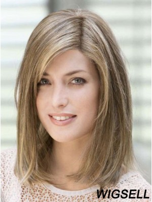 Brown Wigs Straight Shoulder Length Wigs Human Hair 14 Inch