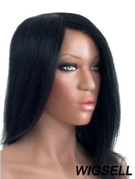 Straight Without Bangs 100% Hand-tied Black Hairstyles Long Wigs