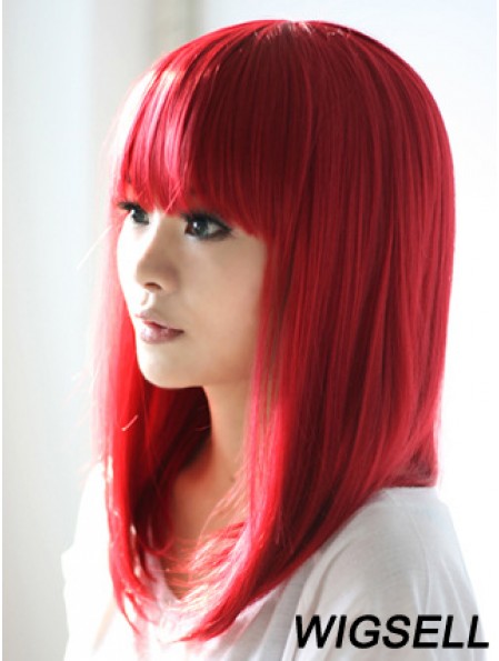Synthetic Wigs With Bangs Straight Hair With Capless