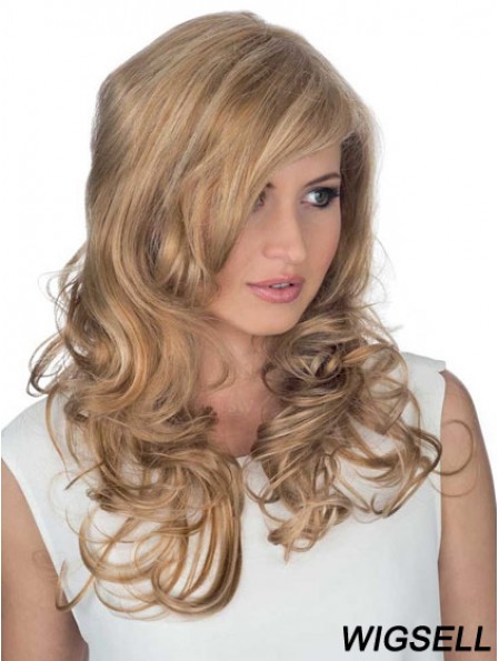 Good 18 inch Blonde Long Layered Curly Lace Wigs