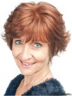 Layered Short Auburn Wavy Beautiful Petite Wigs