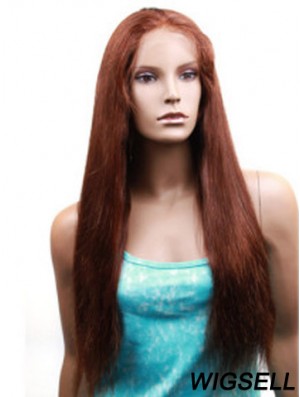 Yaki Straight Human Hair With Monofilament Yaki Style Long Length