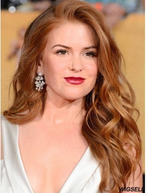 Cheap Human Full Lace Isla Fisher Wigs Wavy Style Cropped Color Long Length
